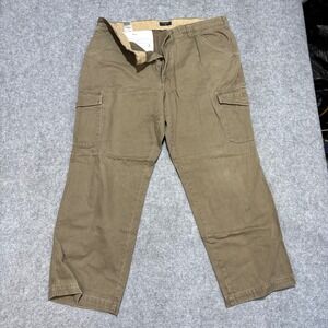 Dockers‎ Mens 40x30 Khaki Brown Cargo Pants Cotton Twill Straight Leg Utility